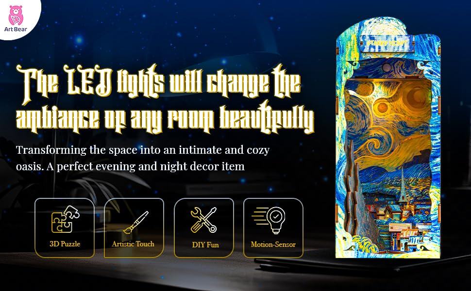 Kit de Librero DIY de Van Gogh, Kit de Diorama, Kit de - Imagen 8