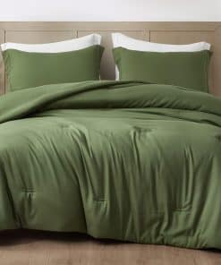 Chezmoi Collection Cliff Juego de Edredón -Verde Oliva