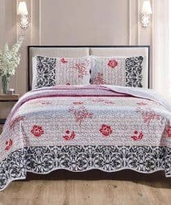 Juego de Edredón King Size de 3 Piezas con Borde en Forma