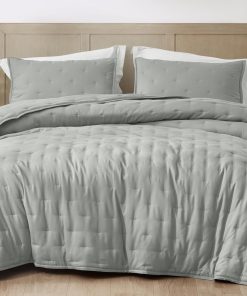 Chezmoi Collection Glen Juego de Edredón Crescent Stitched