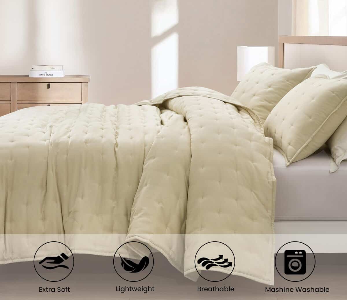 Conjunto de Edredón Chezmoi Collection Glen de 3 Piezas con - Imagen 5