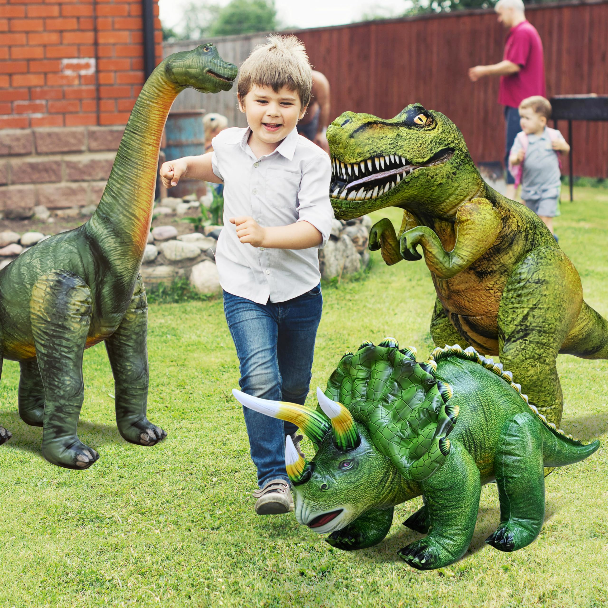 Paquete de 3 Juguetes Inflables de Dinosaurios T-Rex, - Imagen 7
