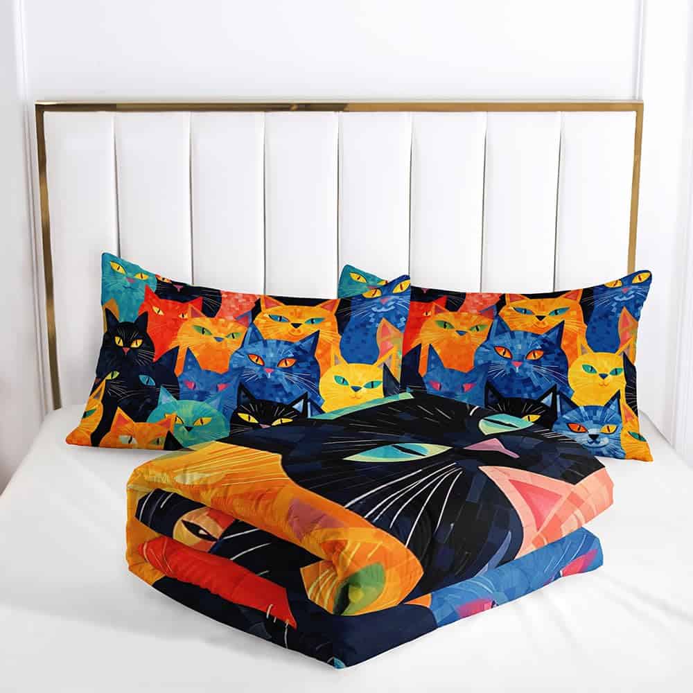 Suncloris Modern Chic Cats Comforter - Juego de Ropa de - Imagen 5