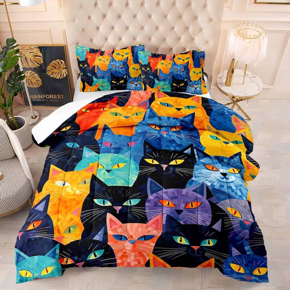 Suncloris Modern Chic Cats Comforter - Juego de Ropa de