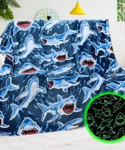 Manta de tiburón que brilla en la oscuridad BORORO -