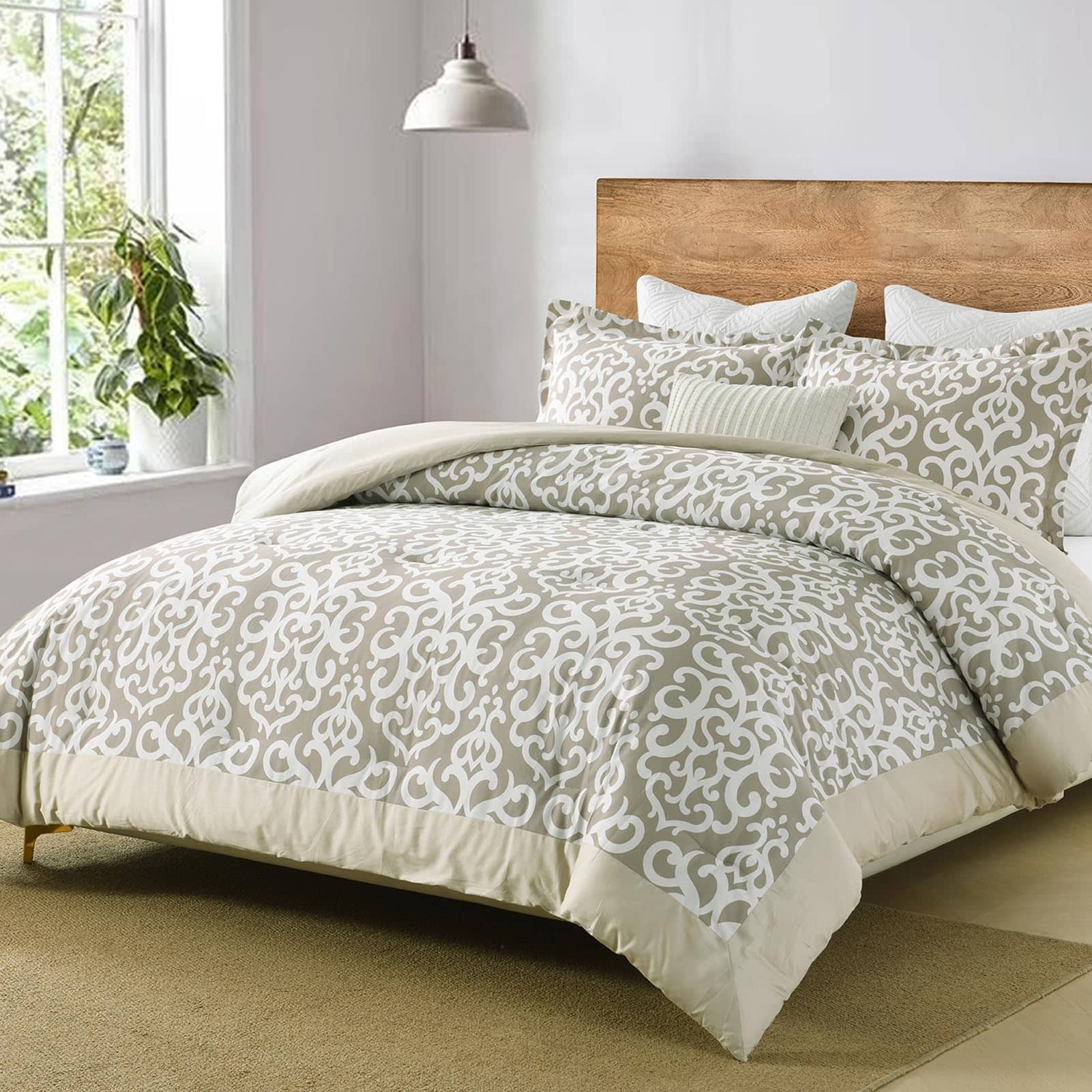 Set de Edredón King Size Reversible de Algodón Finlonte en - Imagen 3