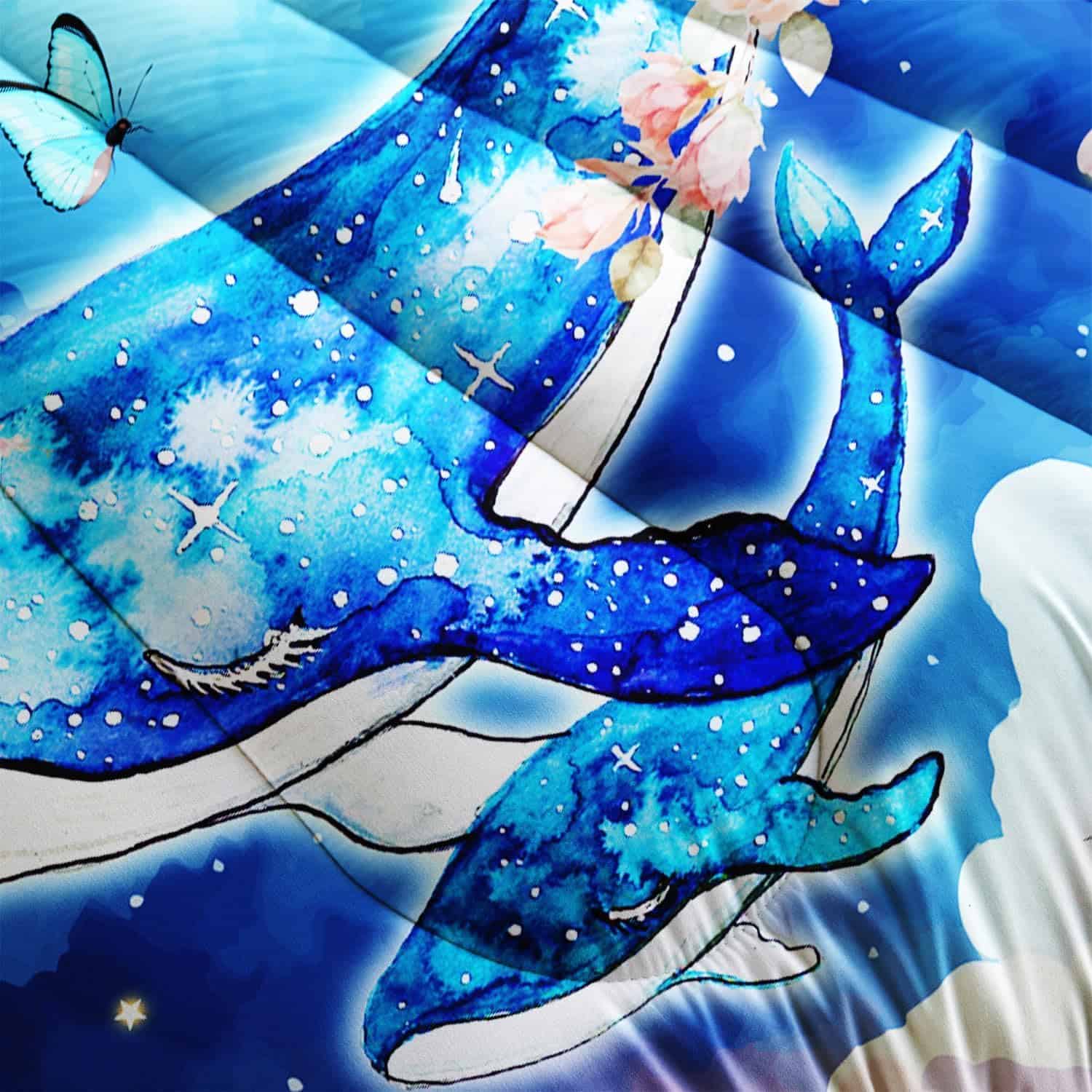 Suncloris Edredón de Dibujos Animados de Ballena Oceánica, - Imagen 4