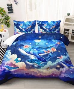 Suncloris Edredón de Dibujos Animados de Ballena Oceánica,