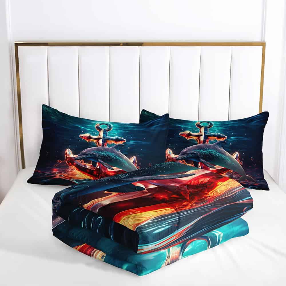 Suncloris Ocean Dolphin Comforter, Juego de Ropa de Cama - Imagen 5
