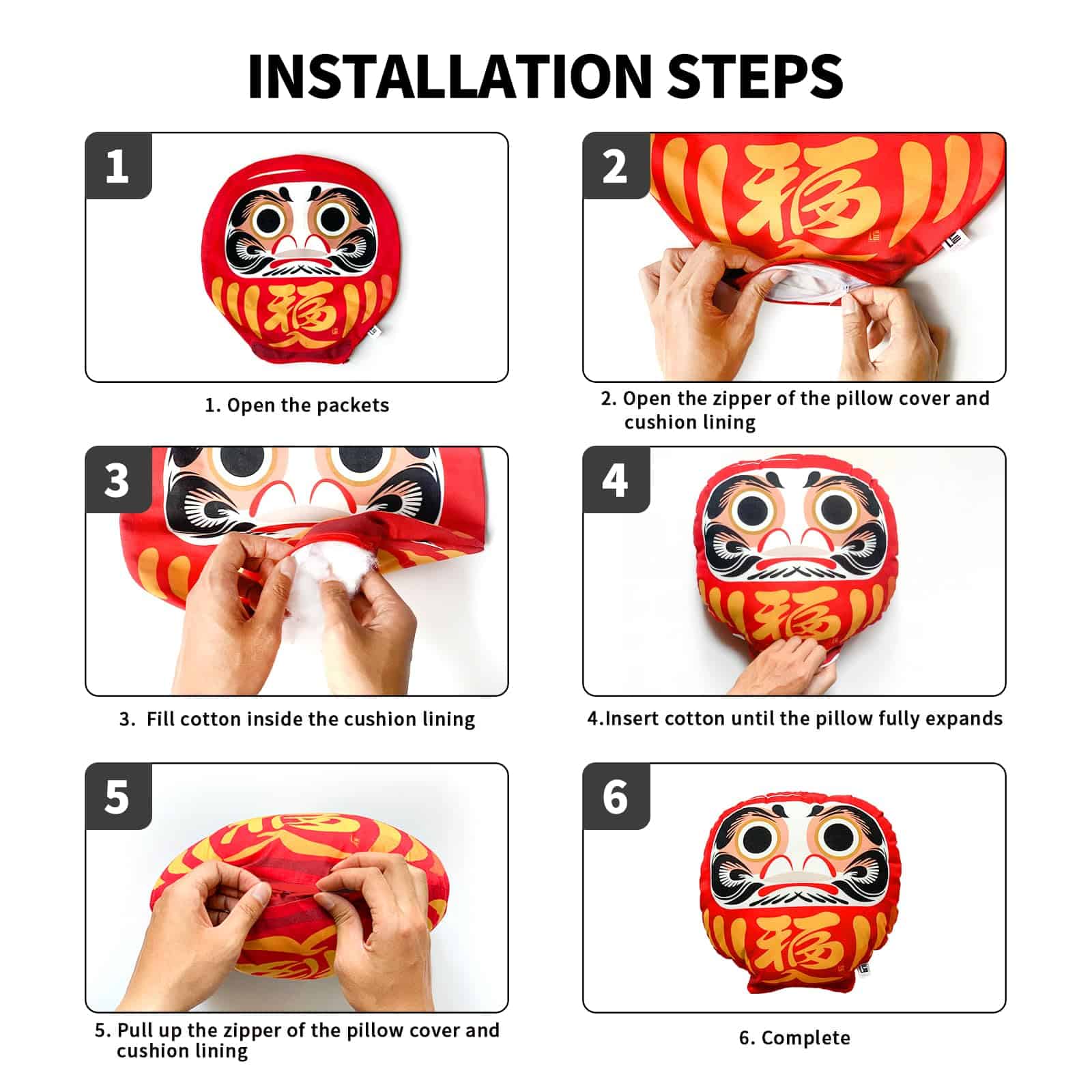 Fundas de Cojines con Diseño Japonés Estilo Tama, 40cm x - Imagen 9