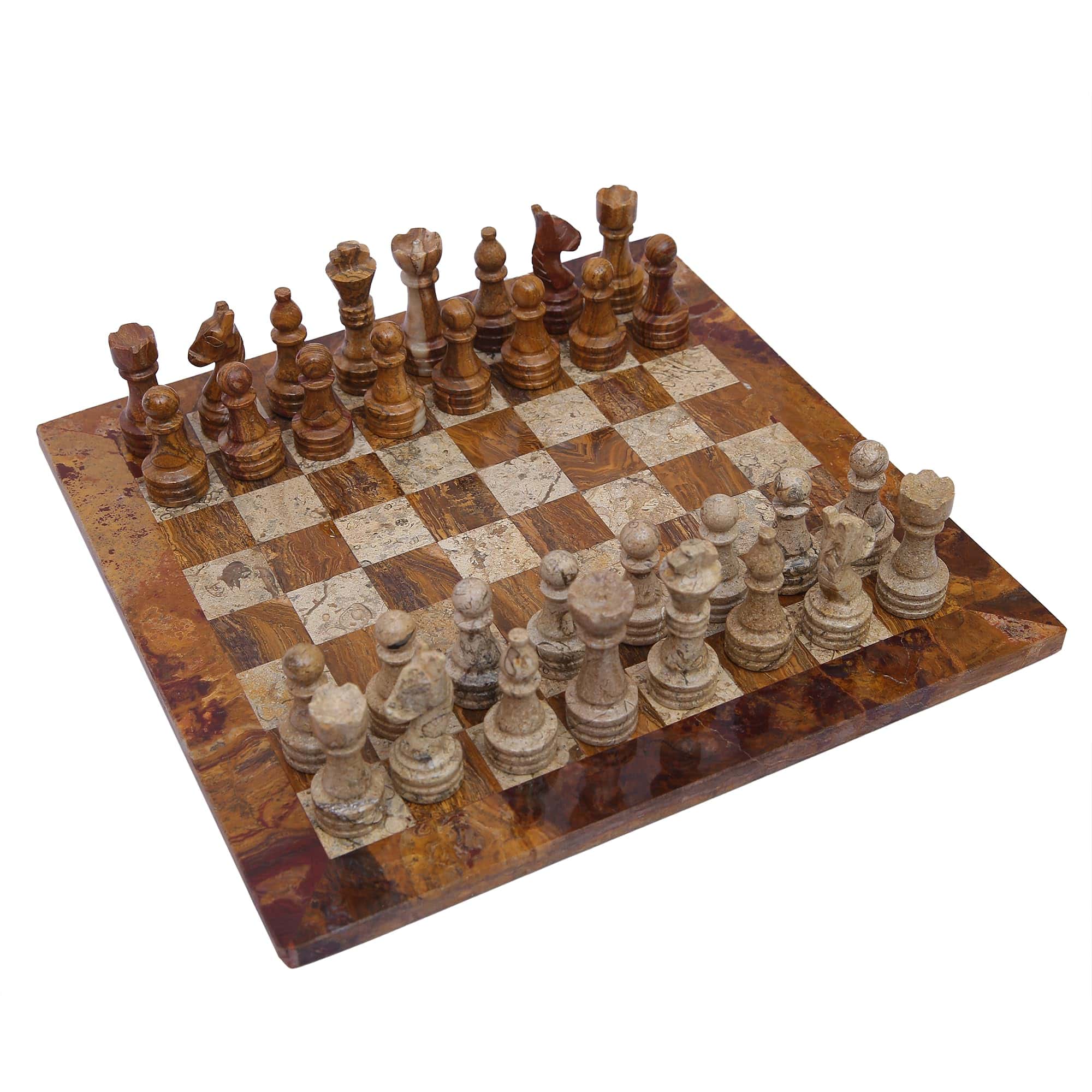 Juego de ajedrez de mármol de lujo de 12 - y Coral)