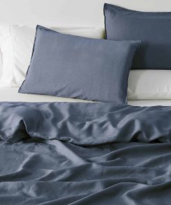 Juego de 2 fundas de almohada estándar de lino puro europeo