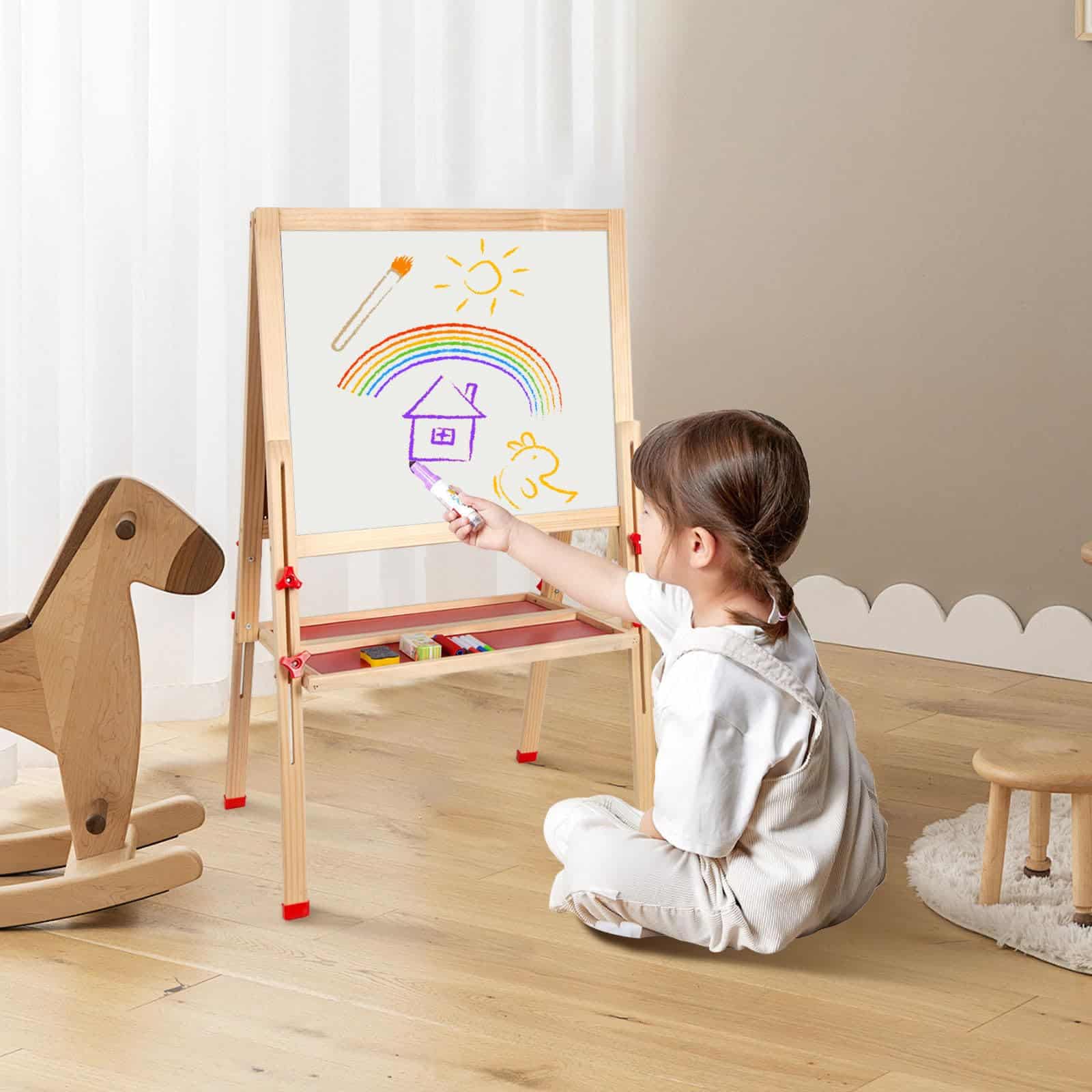 Caballete de Arte de Madera para Niños, Caballete Ajustable - Imagen 8