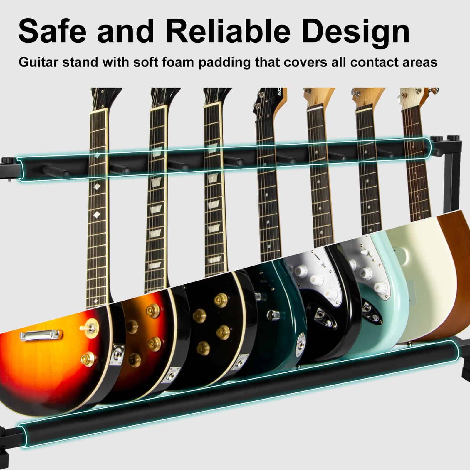 AODSK 7 Multi Soporte para Guitarra con Diseño Plegable, - Imagen 5