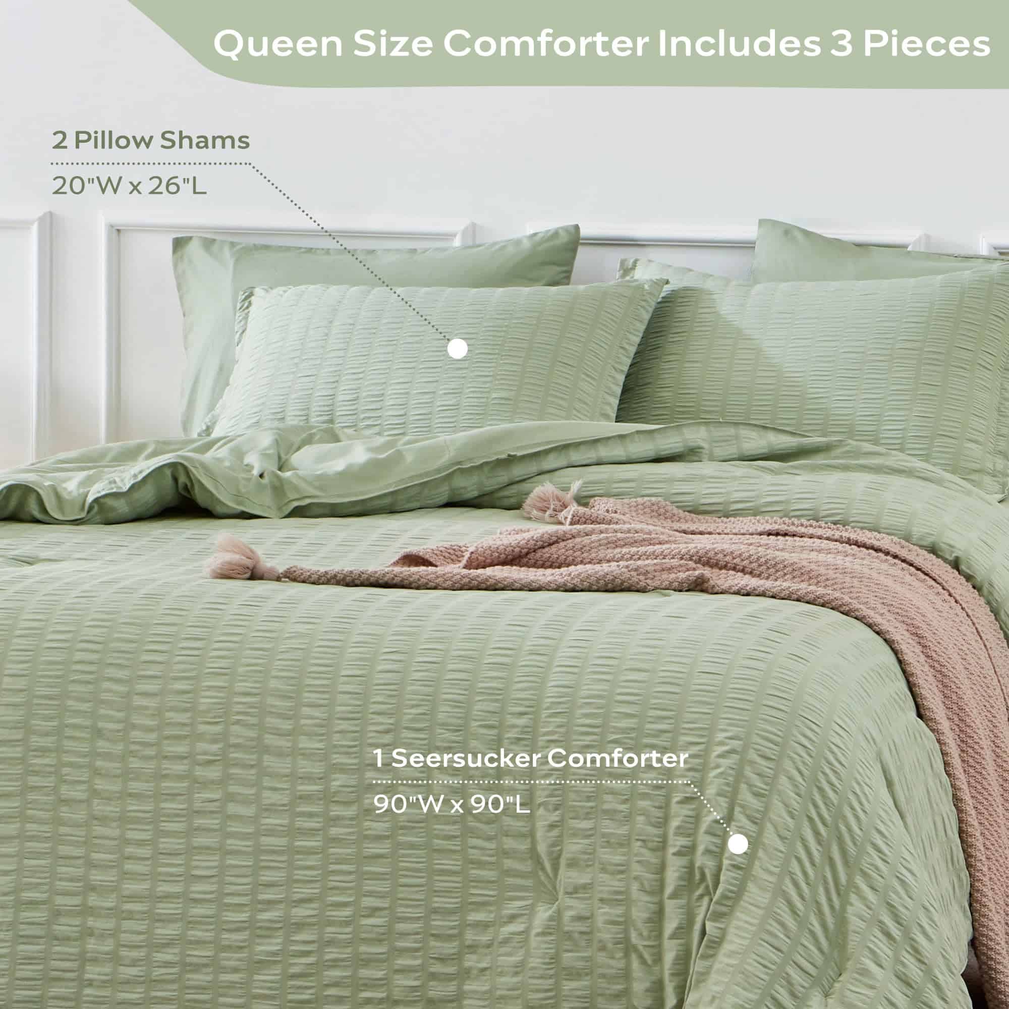 Juego de Edredón JELLYMONI Seersucker -Verde Claro - Imagen 6