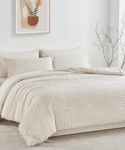 Juego de Edredón Seersucker JELLYMONI Tamaño Completo con