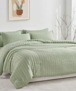 Juego de Edredón Seersucker de JELLYMONI Tamaño Queen con