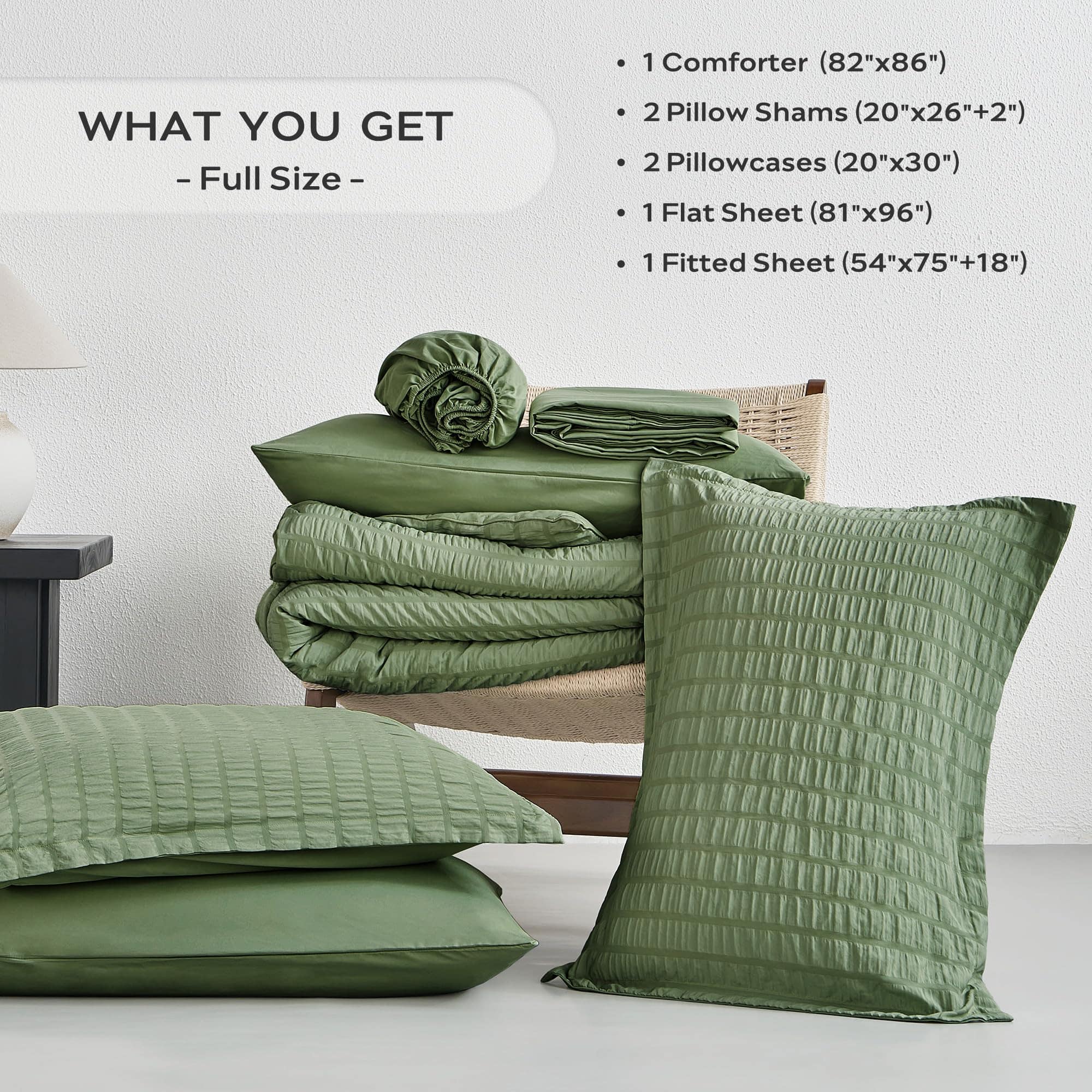 Juego de Edredón JELLYMONI Seersucker Tamaño -Verde - Imagen 6