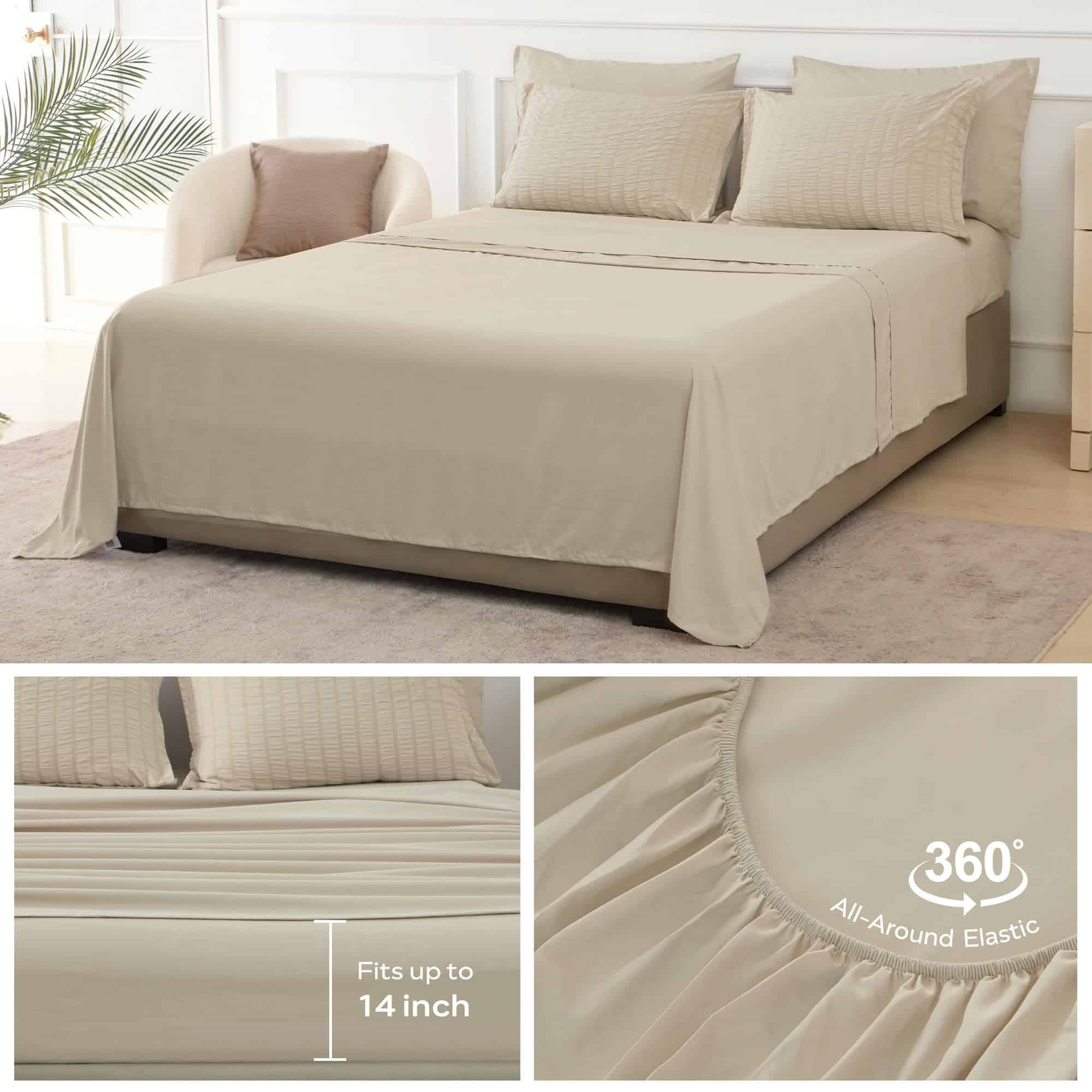 Juego de Edredón JELLYMONI Seersucker Tamaño Twin con Ropa - Imagen 9