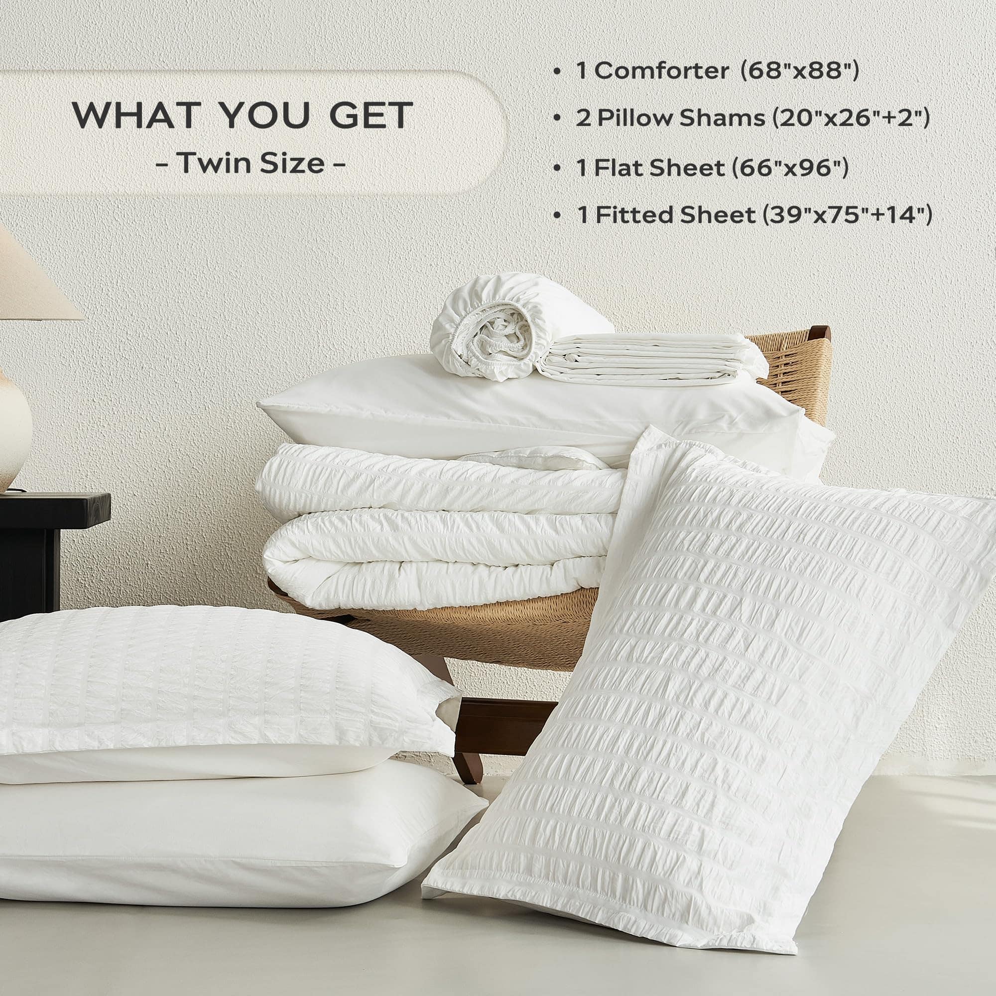 Juego de edredón JELLYMONI Seersucker en tamaño twin con - Imagen 6