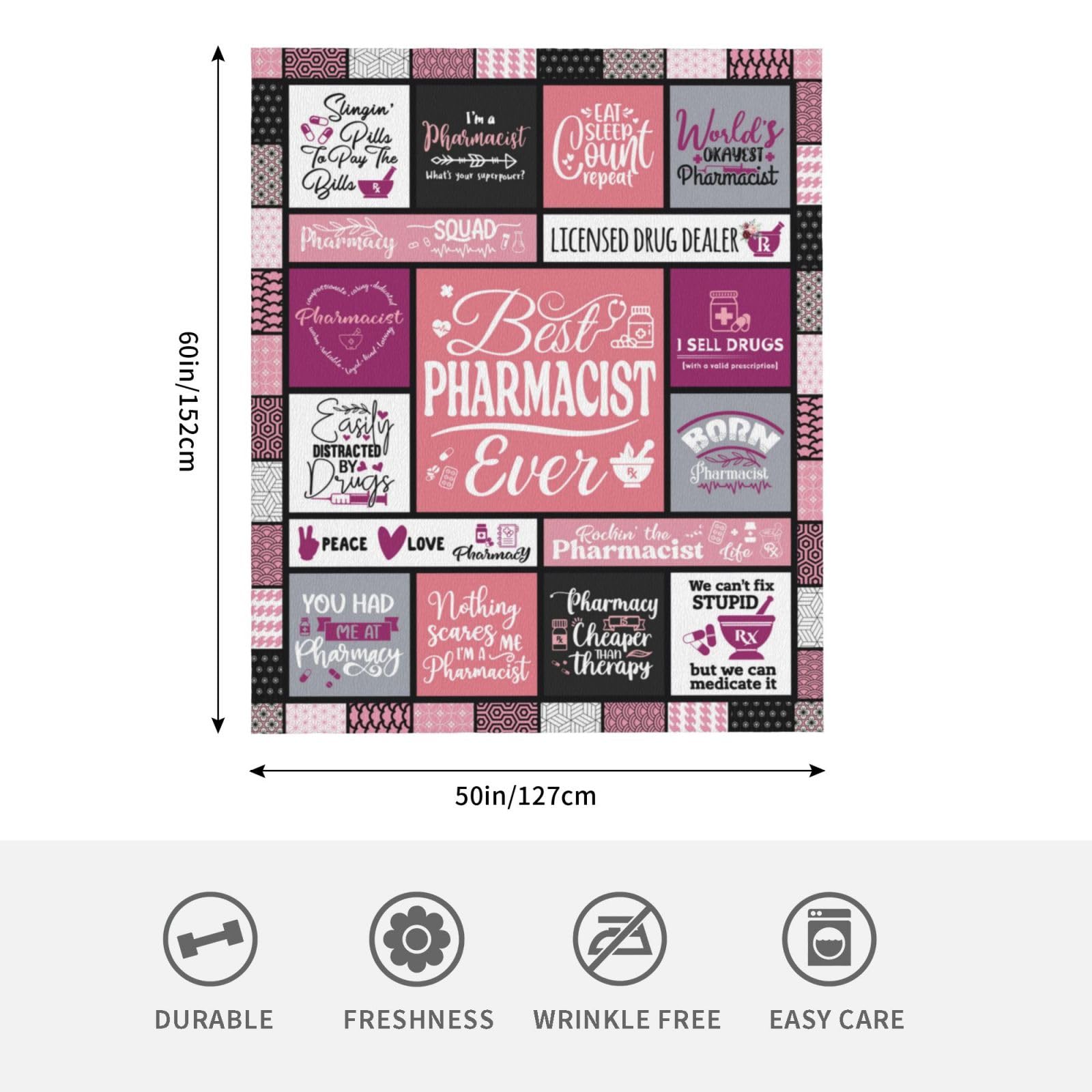 AIYUBOFUN Manta de Regalo para Farmacéuticos 60" x 50", - Imagen 5