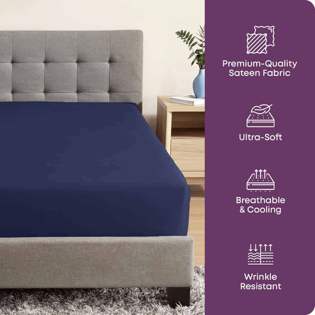 Sábana Ajustable CirclesHome tamaño Queen de Poliéster y - Imagen 3