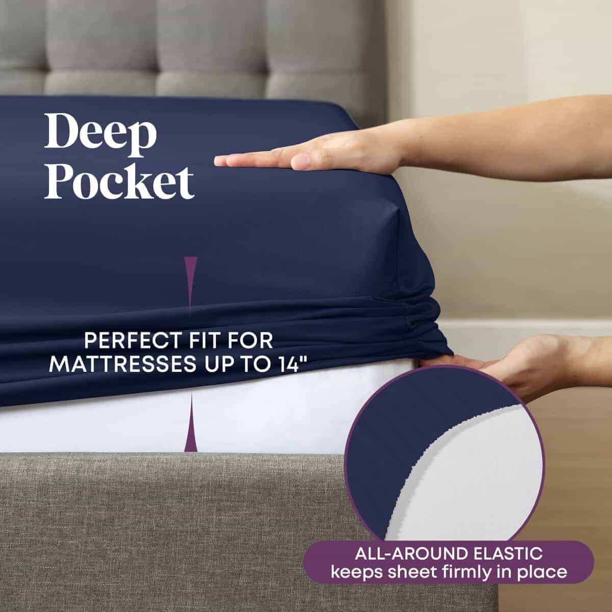 Sábana Ajustable CirclesHome tamaño Queen de Poliéster y - Imagen 5