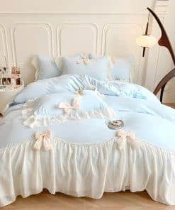 Juego de Funda de Edredón Azul Rvciby Tamaño King, 3 Piezas