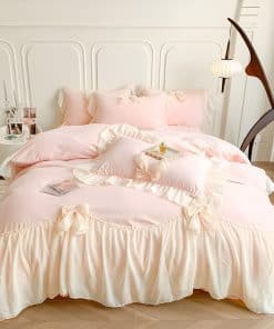 Juego de Funda Nórdica Rosa Rvciby Tamaño Queen, 3 Piezas,