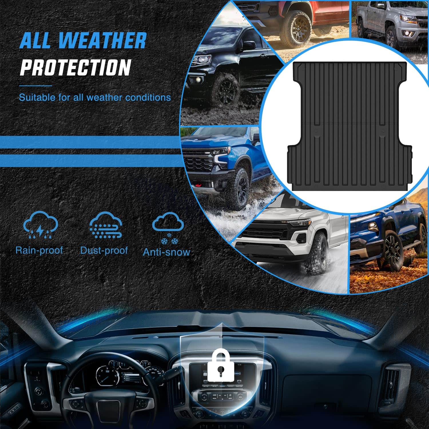 Tapete para cama de camioneta Nilight para Ford F150 - Imagen 5