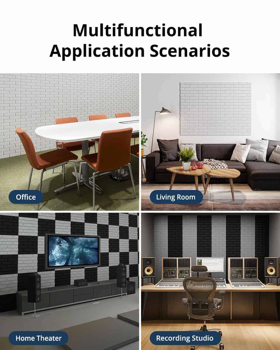 12 Pack Paneles Acústicos 12"X12"X0.4" Paneles de Espuma de - Imagen 6