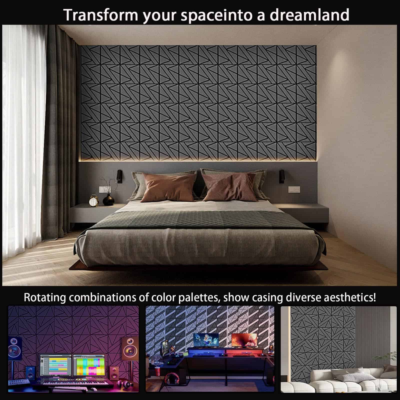 12 Pack Paneles Soundproof Autoadhesivos, 12 x 12 x 0.47 - Imagen 6