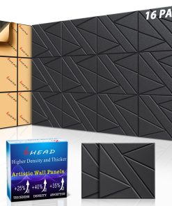 16 Pack Paneles Acústicos Autoadhesivos para Pared, 30.5 x
