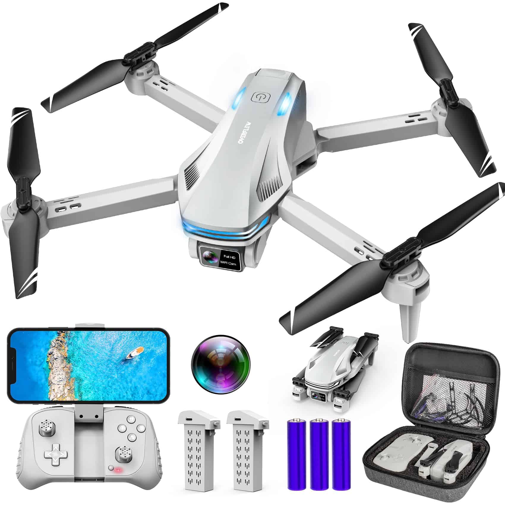 Drone con Cámara para Adultos, Drones FPV 1080P para niños