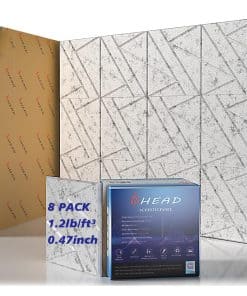 Paquete de 8 Paneles de Pared Autoadhesivos -Gris