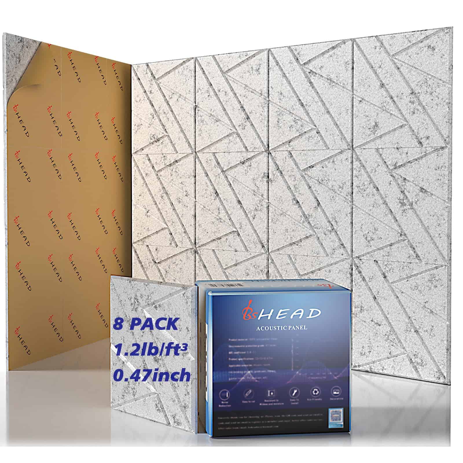 Paquete de 8 Paneles de Pared Autoadhesivos -Gris