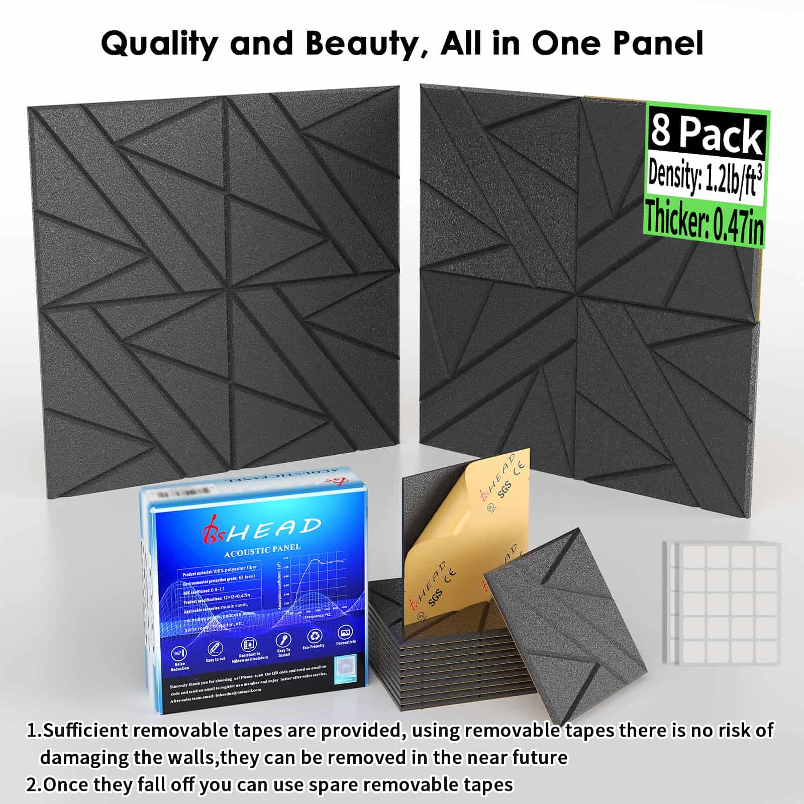 Paquete de 8 Paneles de Pared Autoadhesivos -Gris - Imagen 8