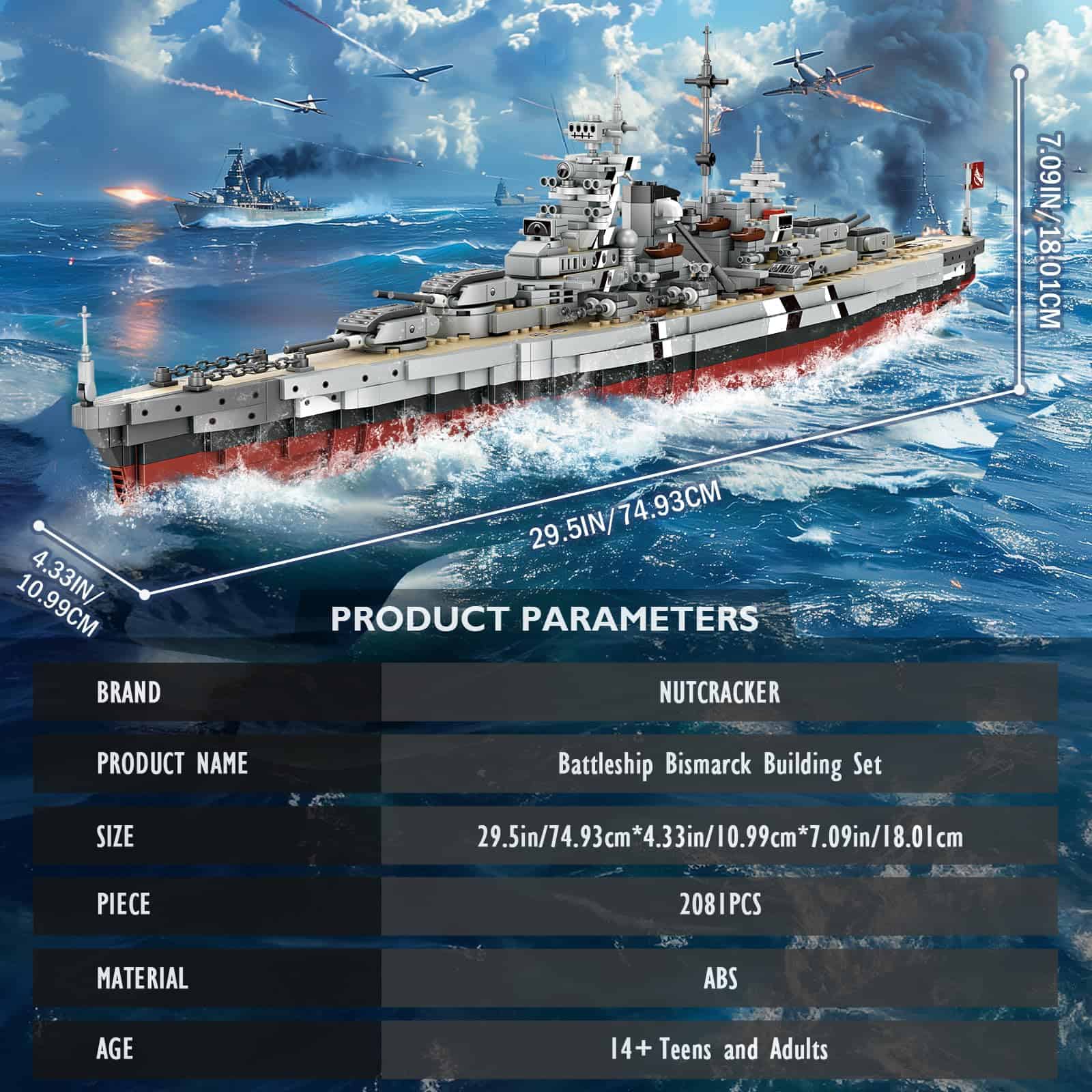 Set de Bloques de Construcción del Acorazado Bismarck - Imagen 3