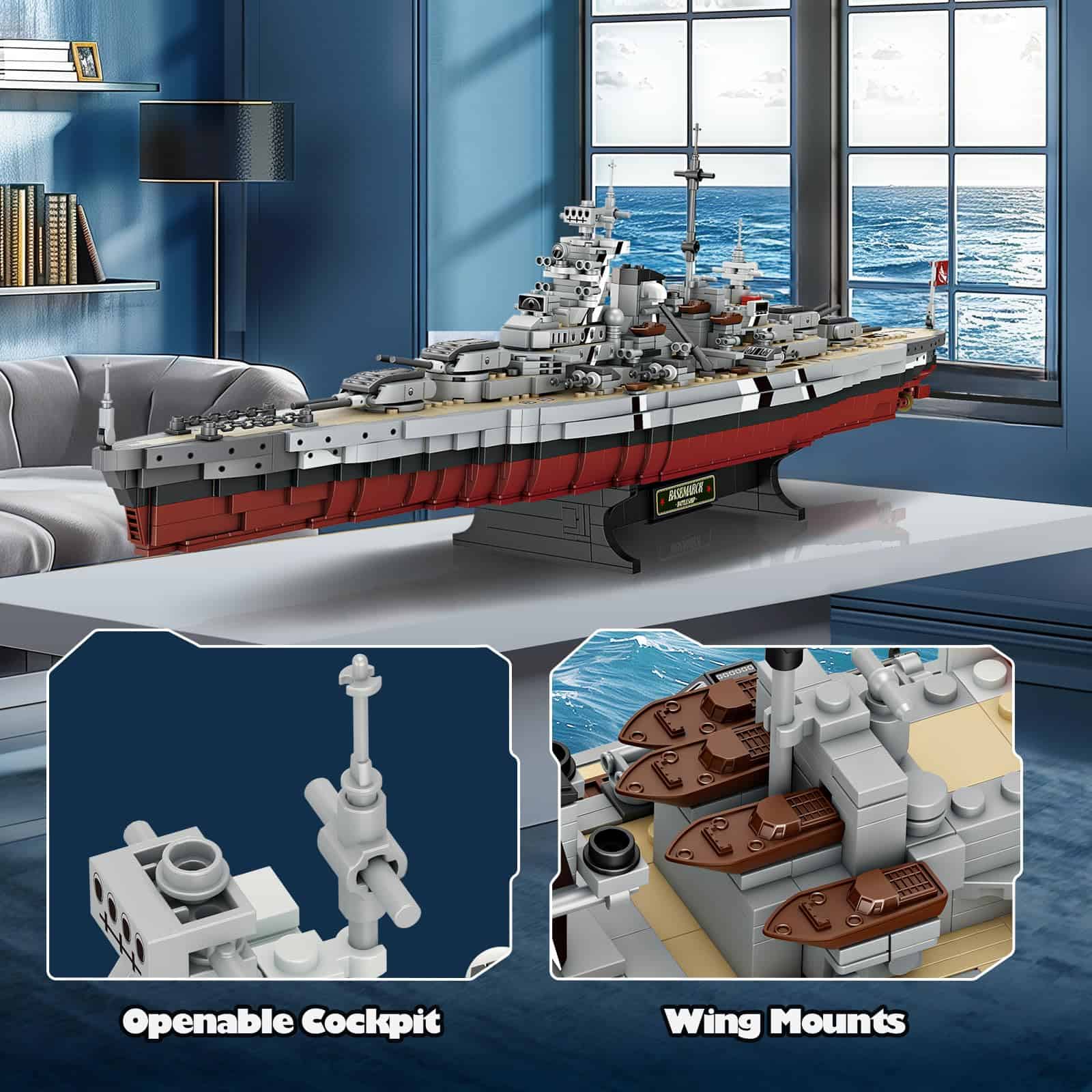 Set de Bloques de Construcción del Acorazado Bismarck - Imagen 6