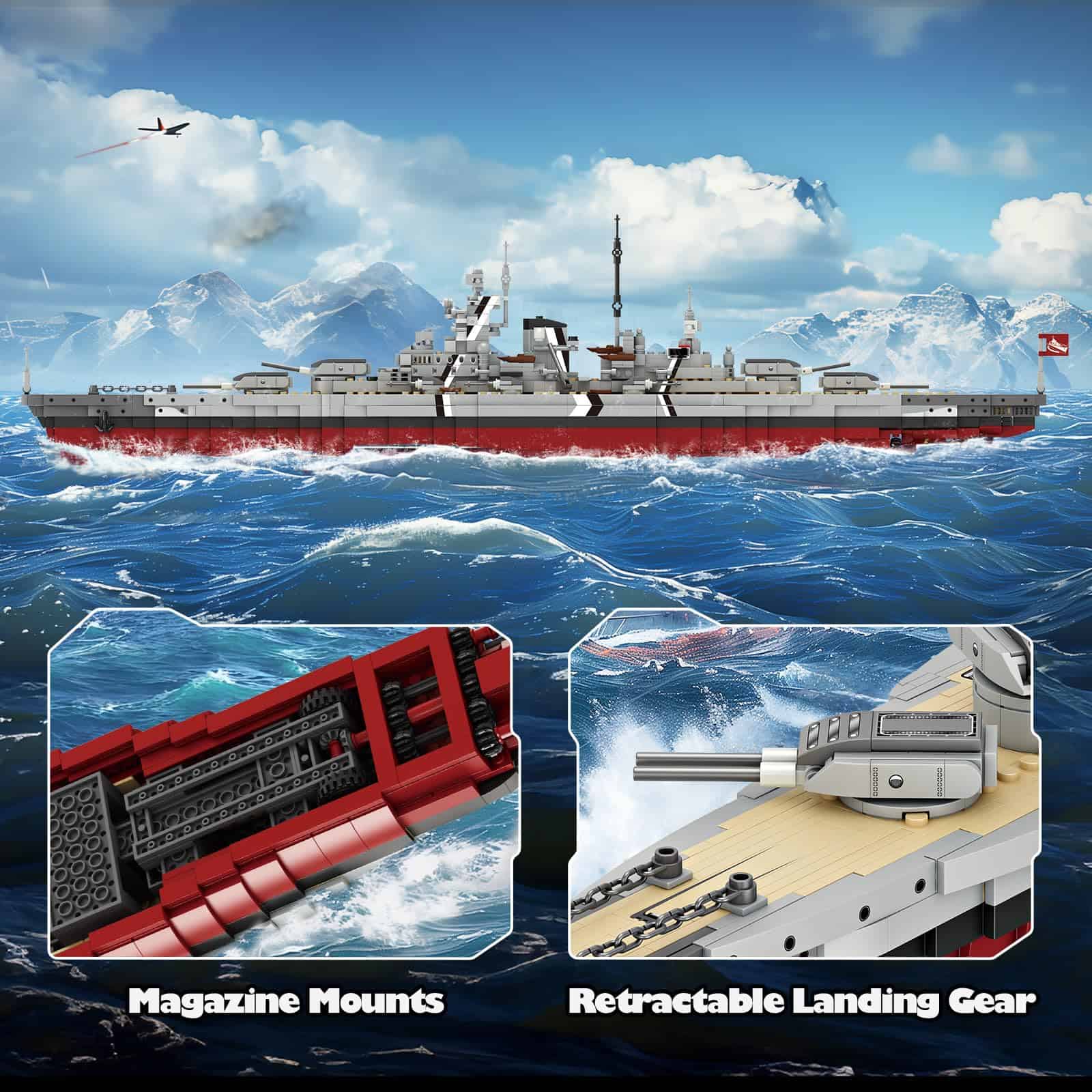 Set de Bloques de Construcción del Acorazado Bismarck - Imagen 4