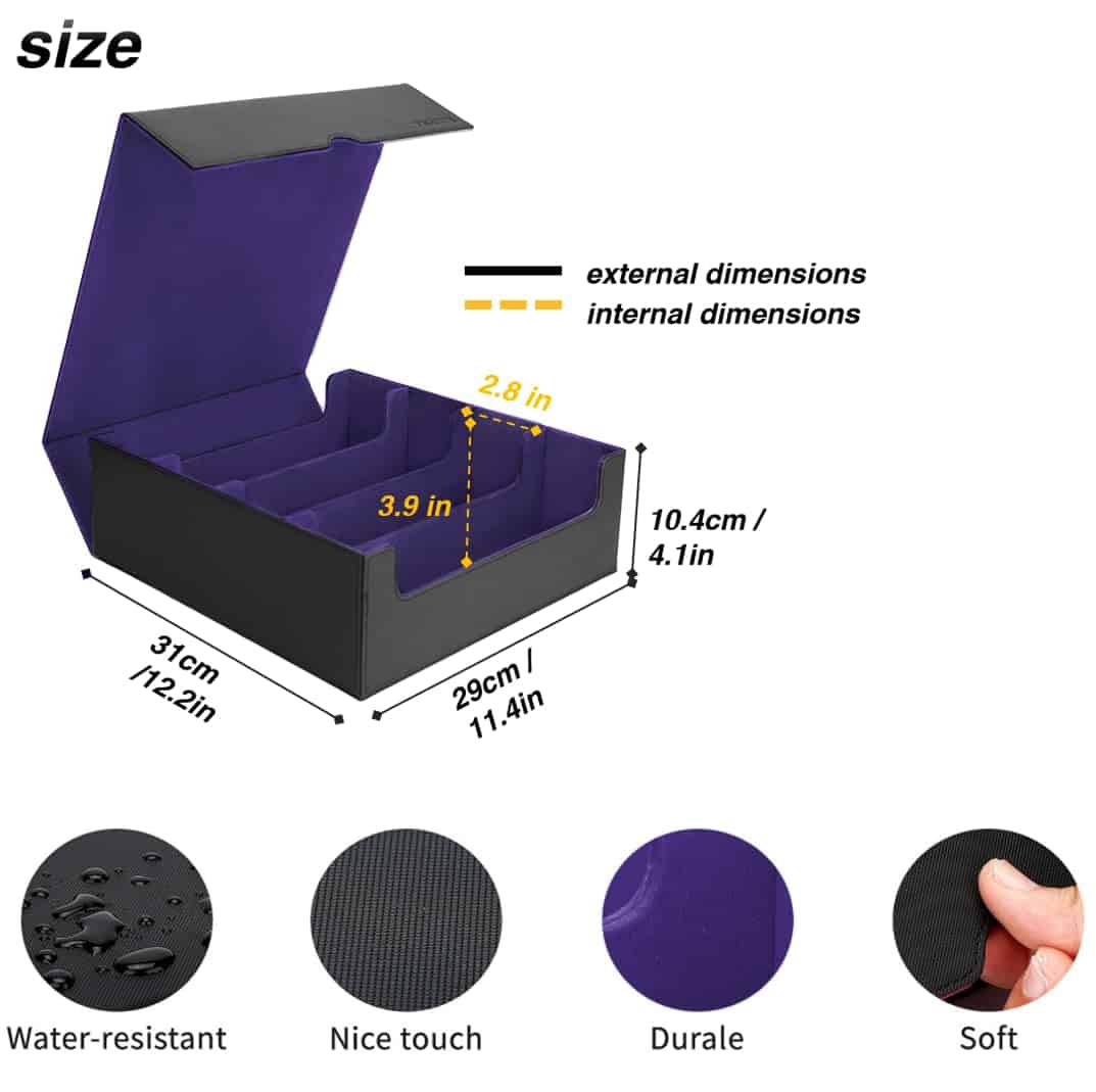 Caja de Almacenamiento de Cartas Venssu Para -Negro y Morado - Imagen 6