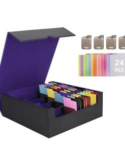 Caja de Almacenamiento de Cartas Venssu Para -Negro y Morado