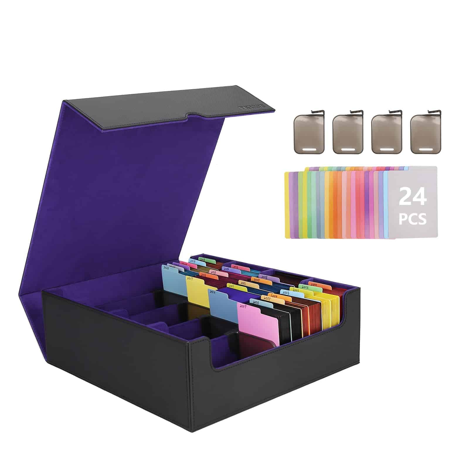 Caja de Almacenamiento de Cartas Venssu Para -Negro y Morado