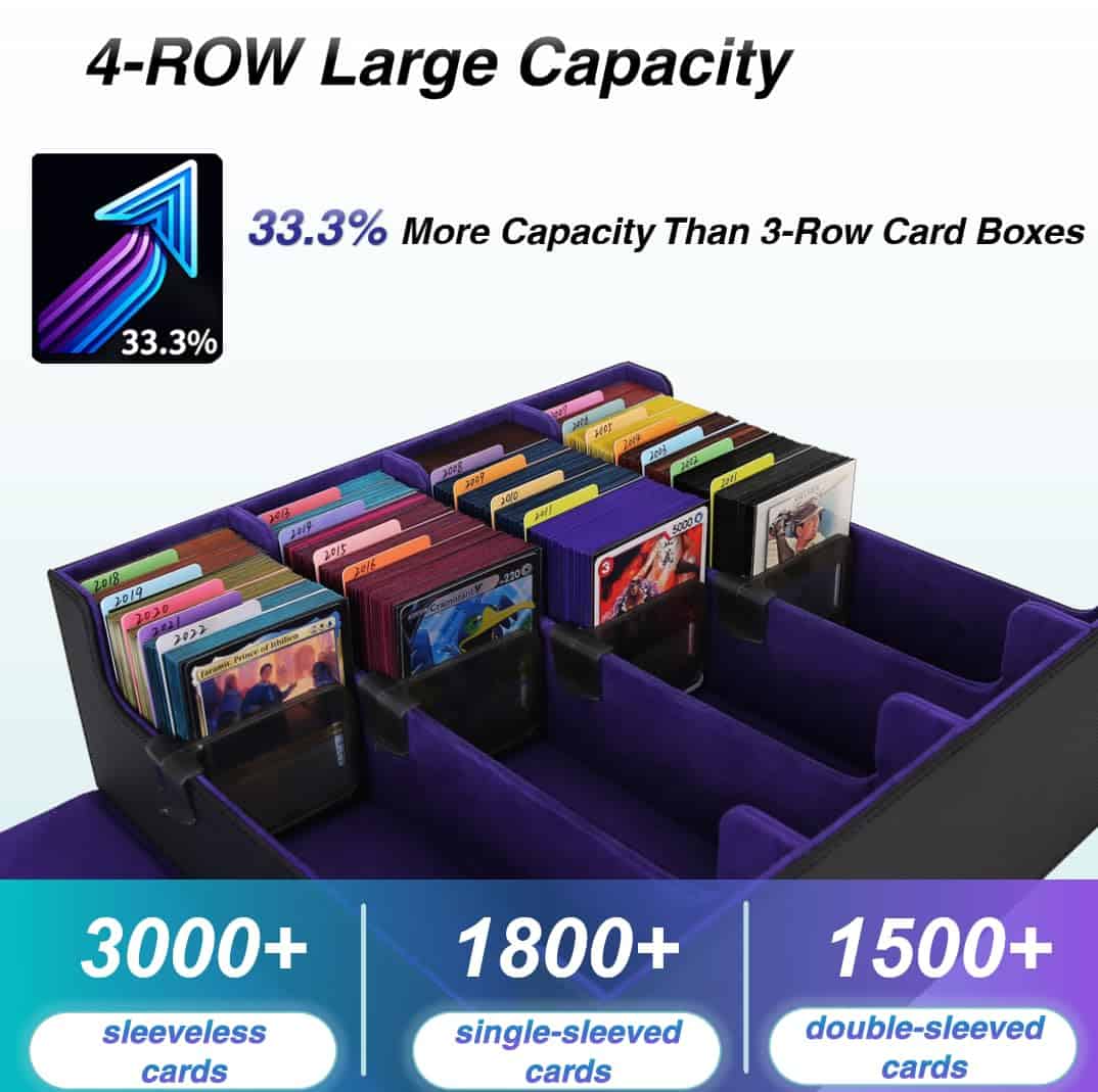 Caja de Almacenamiento de Cartas Venssu Para -Negro y Morado - Imagen 3