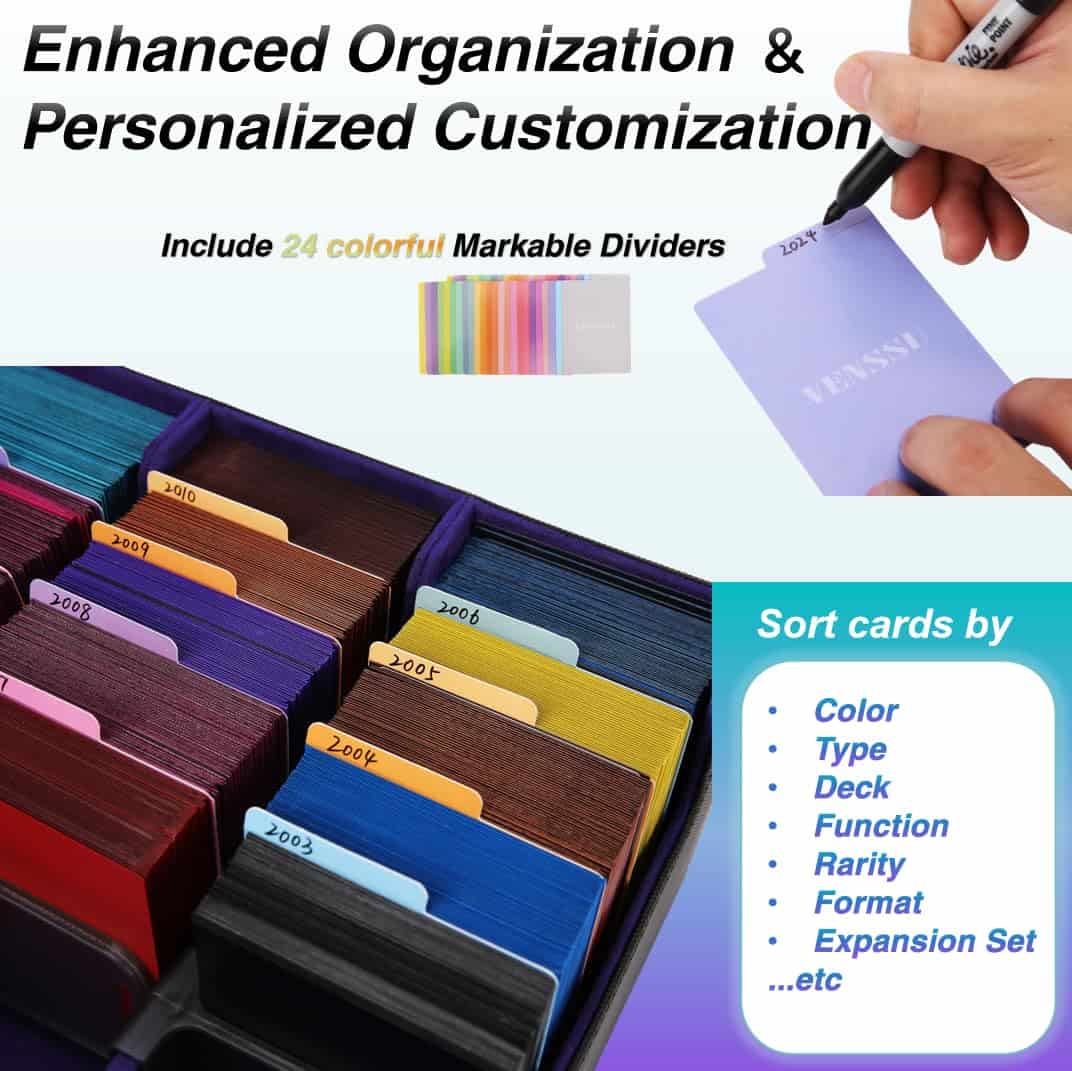 Caja de Almacenamiento de Cartas Venssu Para -Negro y Morado - Imagen 4