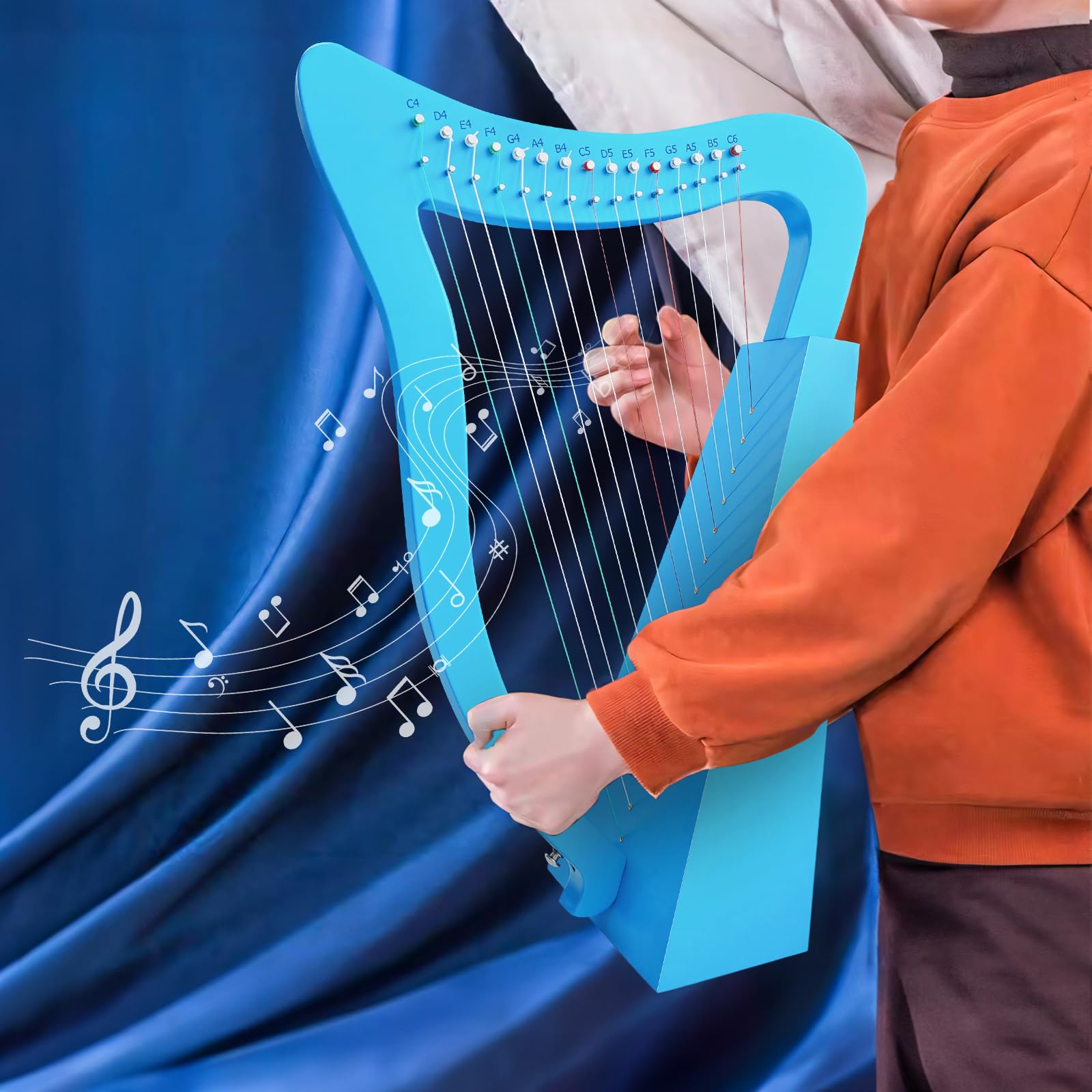 Arpa, Arpa de 15 Cuerdas 22 Pulgadas de Altura para Adulto - Imagen 4