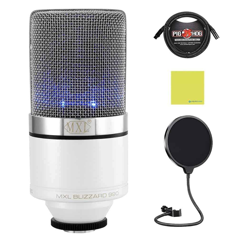 Micrófono de Condensador MXL 990 Blizzard LED Perfecto para