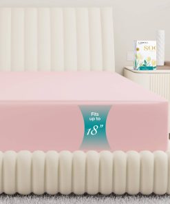 Sábana Ajustable de Tamaño Completo de Lino Carressa 100%