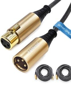 Cable XLR XANHAM de 50 pies / 15.3 metros 2 Pack 3 Pin