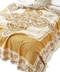 Manta de Muselina de Algodón 100% con Diseño Boho Cruz del